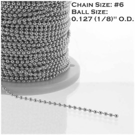 NEW:  #6 NICKEL PLATED BRASS BEADED PULL CHAIN SOLD BY THE FOOT (12 INCHES)