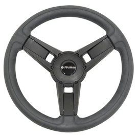 Gussi Italia Giazza Black Premium Italian-Made Steering Wheel for Golf Carts - No Hub Adapter Needed (Club Car DS)