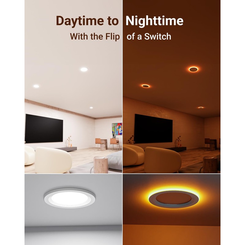 Sunco 6 Pack 6 Inch LED Recessed Light with Night
