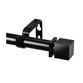 Curtain Rods for Windows Heavy Duty, Adjustable Curtain Rod 32 to 88 Inches, Metal Black Curtain Rod with Square Ends, Easy Install for Living Room Bedroom Kitchen