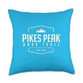 Hiking Gear for Outdoor Adventure Tees Hiking Gear-Pikes Peak Barr Trail Outdoor Adventure Throw Pillow, 18x18, Multicolor
