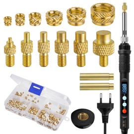 169 Piece Threaded Inserts Soldering Tips Set, 180°C ~ 500°C Temperature Adjustable Soldering Iron with LED Digital Display, 80W Repair Welding Machine Soldering Iron Set with 160 Pieces Thread Insert