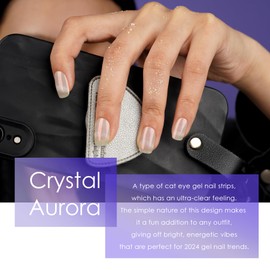 DANNI & TONI Semi Cured Gel Nail Strips Gel Nail Stickers Pink Blue (Aqua Colourful) White French Tip Gel Nail Strips Gel Nail Wraps Gift for Women