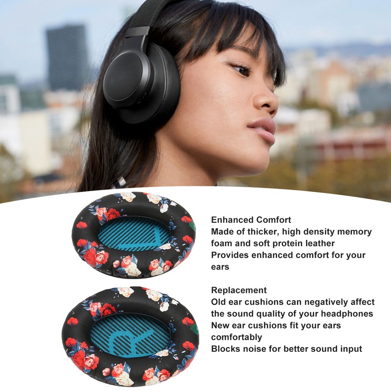 Headphone Ear Pads Soft Protein Leather Memory Foam Replacement Print