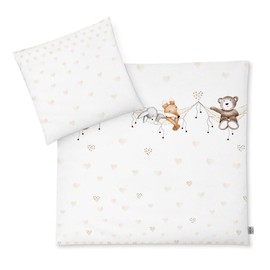 Julius Zöllner Baby Bed Linen 100% Cotton, Standard 100 by Oeko-Tex, Made in Germany, Size 80 x 80 + 35 x 40 cm, Schlummerbande