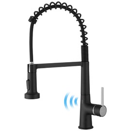 AIMADI Touchless Kitchen Faucet with Pull Down Sprayer, Sensor Smart Hands-Free Single Handle Spring Matte Black Kitchen Faucets, Motion Sensor Kitchen Sink Faucet with Pull Out Sprayer