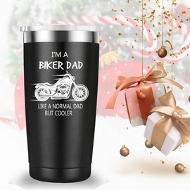 I'm a Biker Dad Father's Day Tumbler 20oz - Bottled Aesthetic Portable Drinkware Flasks Stainless Steel Insulation Mug Stylish Washable Beverage Cup