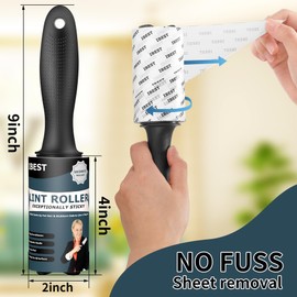 iBest UK Lint Rollers For Pet Hair, Clothes, Carpet | Sticky Flint Fluff Dust Lint Remover | Pack of 3 Reusable Refills (100 Sheets)