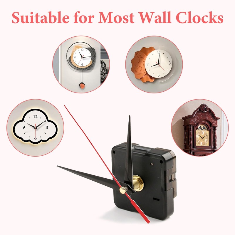 Clock Movement for Wall Clock, Self-Installation, Quartz Clock Movement, Silent,