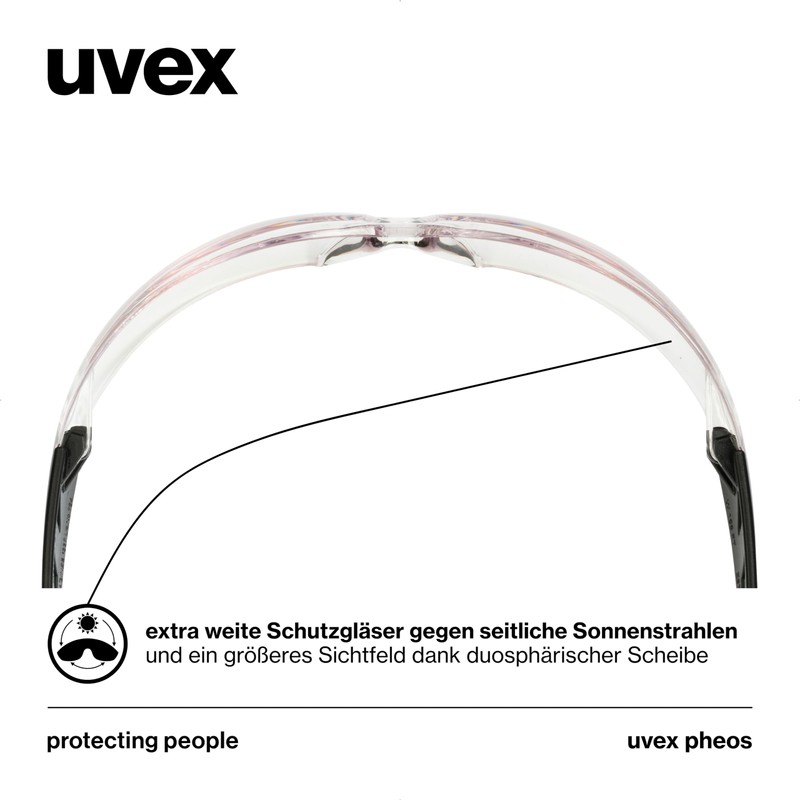 Uvex Pheos - Safety Glasses - Temple Glasses Supravision Excellence