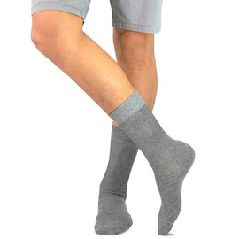 Father's Day Socks in Gift Box for Dad Men's Cotton Crew Dress Socks 10-13 Size 9 Pairs (Solid Black, Grey, White)