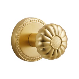 SORWDUERM Dummy Gold Door Knobs Interior Satin Brass Dummy Door Handle Single Sided Decorative,Zinc Alloy 2 Pack