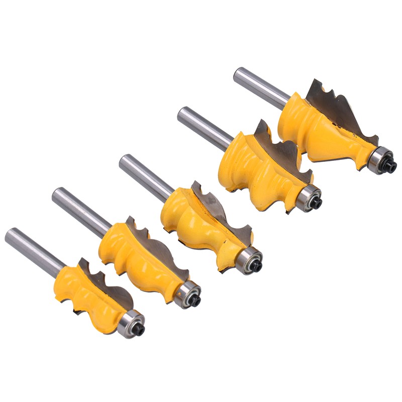 5Pcs/Set Router Bit Tenon Wood Milling Slot Cutter with 8mm