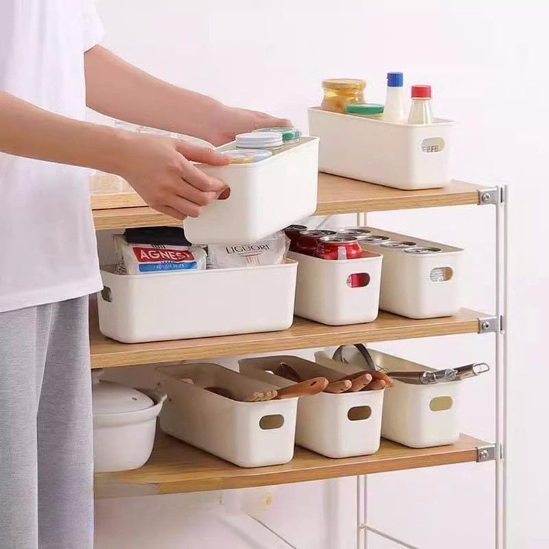 EURXLQ Pack of 6 Coloured Storage Boxes Plastic 28 cm
