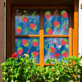 Buer Homie Strawberry Decor for Walls, Strawberry Themed Party Decorations Birthday Decorations, Strawberry Wall Stickers, Kitchen Stickers Kitchen Decorations for Walls (S)