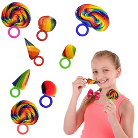 Fruidles Crazy Fruit Candy Rings, Assorted Hard Candy Lollipops, Individually Wrapped (42-Pack)