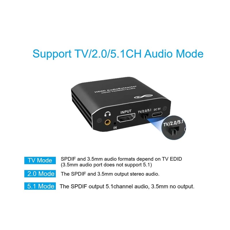 4K30 - Extractor/adaptador de audio HDMI, HDMI a 3,5 mm