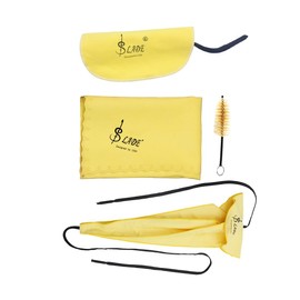 RuiJOTWAT Saxophone cleaning four-piece set, cleaning cloth，three-dimensional cleaning cloth ，cleaning cloth，mouthpiece brush, instrument cleaning set Reed