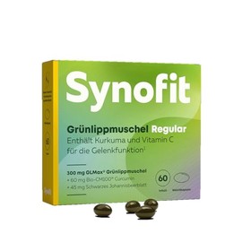Synofit Green-lipped mussel regular 60 soft capsules - for the maintenance of supple joints - contains green-lipped mussel, curcumin and blackcurrant leaf extract