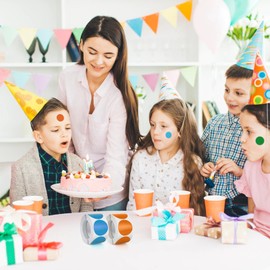 Round Stickers Orange 38 mm Circle Labels Colour Coding Dot Vinyl Floor Sticker Waterproof Removable Roll of 500