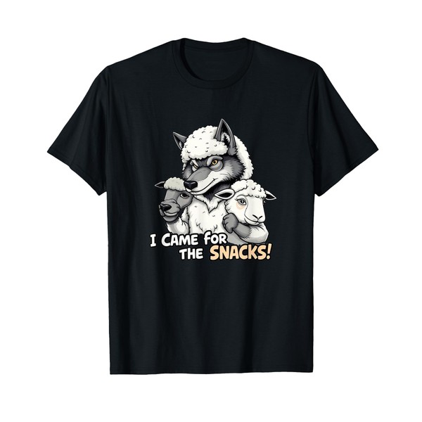 I Came for the Snacks Funny Wolf T-Shirt