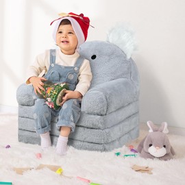 QIUODO Toddler Chair Plush with Removable Cover, Kids Sofa Bed to Lounger, Comfy Kids Couch for Kids Over 18 Months, Toddler Recliners for Kids（Koalas）