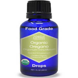 Zongle Therapeutics Organic, Oregano Oil, Food Grade, Safe for Ingestion, Edible, for Drops, Kids – 100% Pure, Oregano Essential Oil, 1 OZ