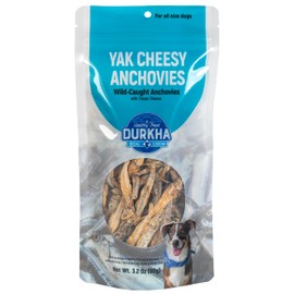 Durkha Whole Anchovies Dog Treats – Natural Single Ingredient Fish Treats from North Sea Anchovies – High in Omega-3 with Vitamins for Skin Coat and Heart Health – 1 Pack for All Dogs
