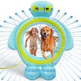 PETNF Dog Water Sprinkler & Agility Training Jumps 2-in-1 Inflatable Sprinkler for Families and Pets to Play Outdoors in The Summer 50 inches for Large/Small Dogs