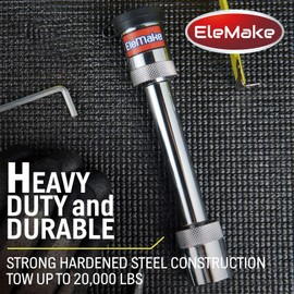 Elemake Trailer Hitch Lock - Hitch Pin Lock 5/8" Pin Tow Receiver Lock, Heavy Duty Brass Core Locking Mechanism, 3-1/2" Usable Length Fits Class III, IV, V Hitches