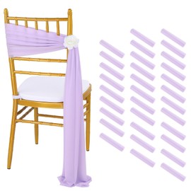 Party Chair Sashes 32 Panels - Light Purple Birthday Chair Decorations Fabric