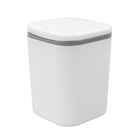 Zopnny Bote de basura pequeño de plástico de 0.5 galones, mini cubo de basura de escritorio, blanco