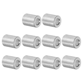 sourcing map 10 Pcs Aluminum Spacers with 5mm Bore, 10mm OD, 13.2mm Length, Screw Spacer Bushing with Round Spacers for M5 Screws, Bolts and Rods