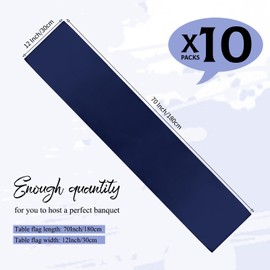 YMHPRIDE 10 Pack Navy Blue Table Runner Satin Table Runner, 12x72 Inch Long Silk Table Runner for Wedding Party Birthday Banquet Table Decoration - Navy Blue