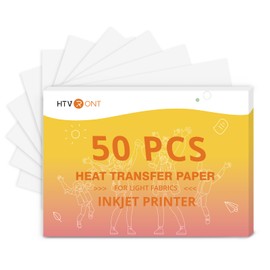 HTVRONT Heat Transfer Paper for Light T Shirts -50 Sheets 8.5x11" Iron on Transfer Paper for Inkjet Printer, Stretchable & Durable Printable Heat Transfer Vinyl, Easy to Use