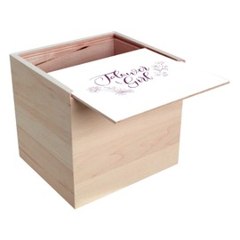 Fabulous Holzkiste – Flower Girl Kalligraphie Hochzeit Braut (10 x 10 x 10 cm)