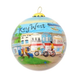 Art Studio Company - Hand Painted Christmas Ornament, Blown Glass, Hanging Tree Ornament, Holiday Decor, Key West