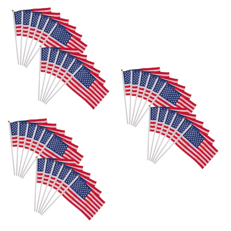 BESPORTBLE 3sets Mini American Flags Stick Quality Waving Flag for