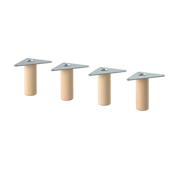 Ikea Eketo: Legs 3.9 inches (10 cm), Set of 4, Wooden (604.741.52)