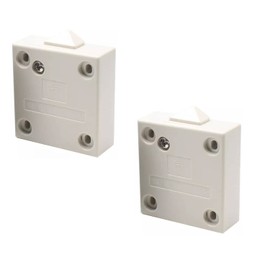 2 x Cabinet Switch Chest Switch 2 A 250 V Door Switch Door Contact Switch for Furniture Door Furniture Switch White