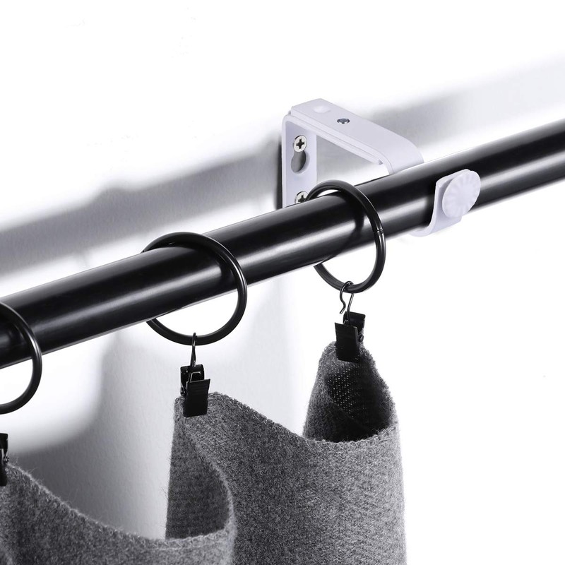 OUNONA 2pcs Curtain Rod Bracket Metal Window Curtain Ceiling Hanging