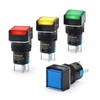 Baomain 4-Pack 16mm (5/8") 24V DC Latching Push Button Switch