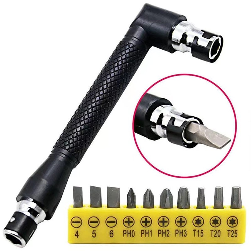 11.7in Flexible Screwdriver Bit Extension Kit - 10pc Set with