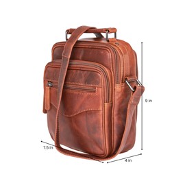 Lady Conceal Concealed Carry Logan Unisex Crossbody Bag (Cognac)