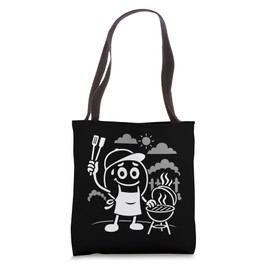 Barbecue BBQ Grill Master Funny Stick Figure Tote Bag