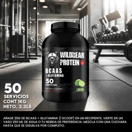 Aminoácidos Bcaas + Glutamina Wild Beard 1kg Varios Sabores