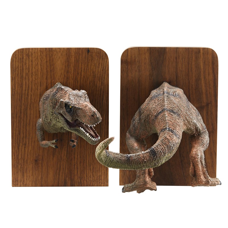 Unique Handmade Resin Dinosaur Bookends for Kids and Adults -