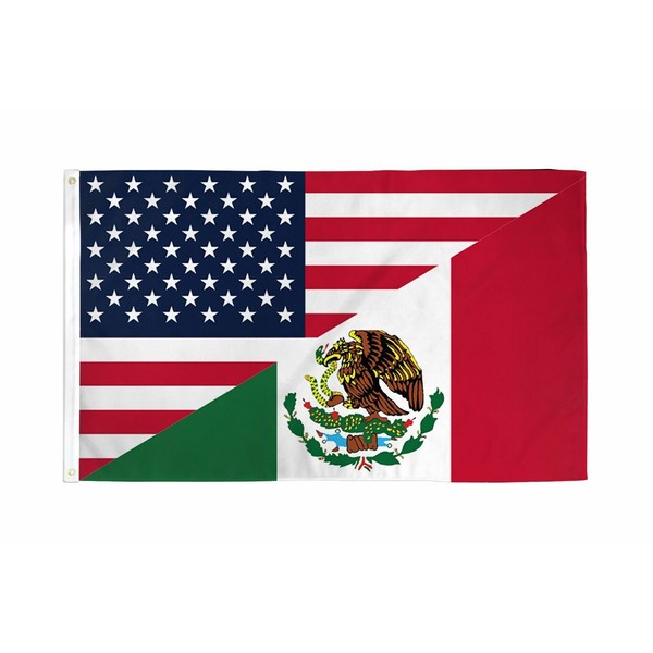 USA Mexico Friendship American Mexican Combination 3x5 Banner Flag 100D