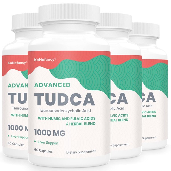 KoNefancy TUDCA Liver Supplements 1000 mg-Bile Salts for Liver Cleanse Detox-Milk Thistle Herbal Blend with Fulvic and Humic Acid for Liver,Digestive Health,240 Vegan Capsules