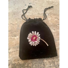 Pink Daisy Brooch for Women, Flower Jewellery for Her in a Gift Bag, Birthday, Christmas, Anniversary Present